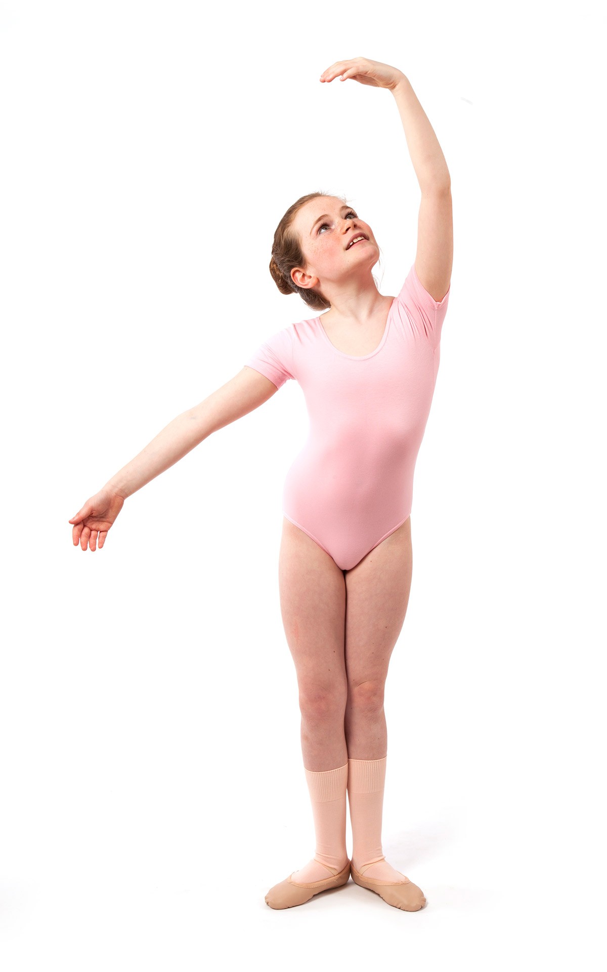 Pre & Primary Short Sleeved Leotard- pink